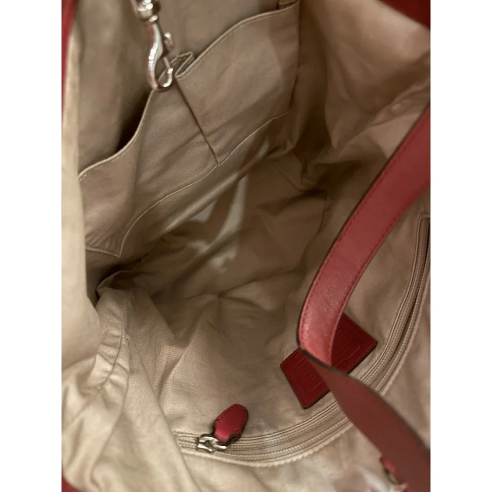 Coach Legacy Archival Red Bucket Hobo Bag Leather Turnlock Pocket G1269-21193